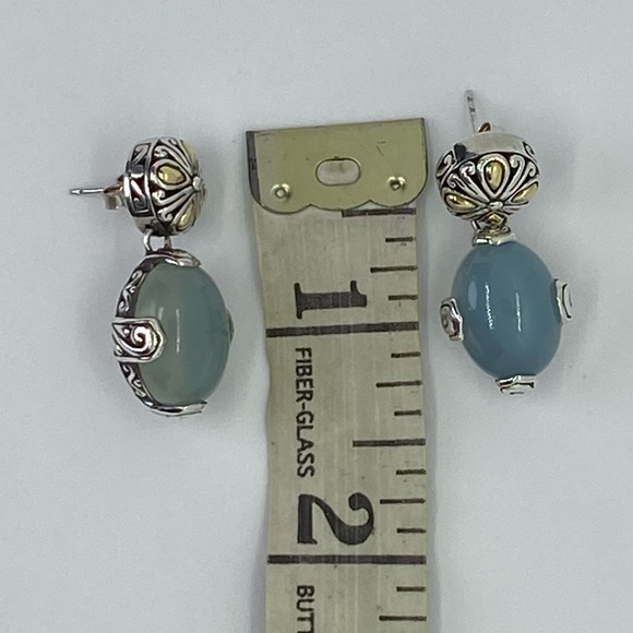 Samuel B. ✨ 18kt & 925 chalcedony dangle earrings - Picture 7 of 8
